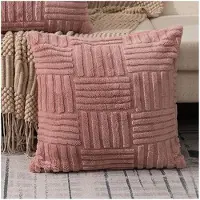 ECarla Decoratieve Kussenhoes 45x45cm Pluche Gevlochten Stijl