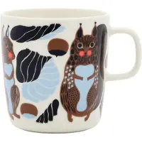 Marimekko Kurre mok 40 cl White-brown-black-light blue