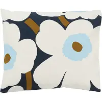 Marimekko Unikko kussensloop 50x60 cm Off white-blueberry-cold blue