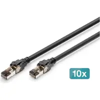 Digitus CAT 8.1 S-FTP patchkabel, koper, LSZH, 0,5 m, Cat8.1, S/FTP (S-STP), RJ-45, RJ-45, zwart