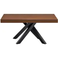 Vente-unique Uitschuifbare eettafel voor 6 tot 10 personen in MDF en metaal - Natuurlijk donker en zwart CATONAV