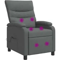 vidaXL Massage Relaxstoel Donkergrijs Stof