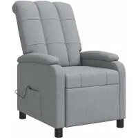 vidaXL Massage Relaxstoel Lichtgrijs Stof
