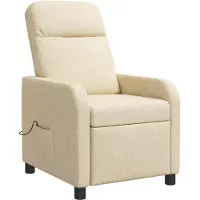 vidaXL Massage Relaxstoel Crèmekleurig Stof