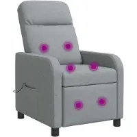 vidaXL Massage Relaxstoel Lichtgrijs Stof