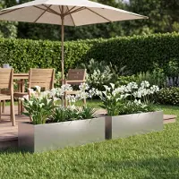 vidaXL Plantenbak 2 st zilver 100 x 20 x 20 cm Gegalvaniseerd staal