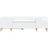 vidaXL LED-TV-kast ARNHEM, 153 x 35 x 43 cm, hoogglans wit