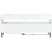 vidaXL LED-TV-kast HAARLEM, 100 x 35 x 43 cm, hoogglans wit
