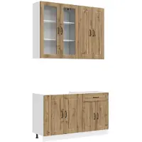 vidaXL Keukenblok KALMAR 4 st Artisanaal eiken Bewerkt hout