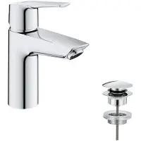 GROHE Start Wastafelkraan - Waterbesparend - Lage uitloop - Met push-open waste - Chroom