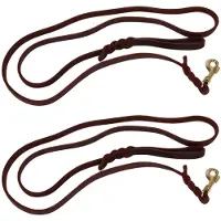 Exogio 2X 2M Long Leather Braided Pet Dog Walk Traction Collar Strap Training Leash Lead