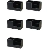 Typecat 5X Lederen Bureau-Organizer, Houder voor Kantoorbenodigdheden, Desktop-Briefpapier, Opbergdoos voor Visitekaartje, Pen, Potlood, Afstandsbediening A