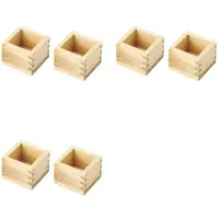 Typecat 6 Stuks Japanse Cultuur Houten Sake Beker Masu Doos 3,23 Inch L Vierkant X 2,2 Inch H, Plaats Het Wijnglas Erin