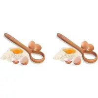 Typecat Deense Deegklopper - 13 Inch Broodbakgereedschap met Houten Handvat - Bakkloppers voor Zuurdesem, Pizzadeeg en Meer 2 Stuk