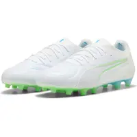 Puma KING 20 Ultimate Gras / Kunstgras Voetbalschoenen (MG) Wit Felblauw Felgroen Zilver