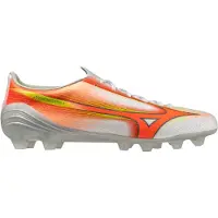 Mizuno Alpha III Pro Gras Voetbalschoenen (FG) Wit Oranje Limoen