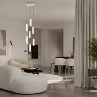 Lyora Hanglamp Diletto goud met wit 7-lichts