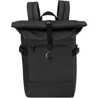 Delsey Element 2.0 Dagrugzak - met roll-top sluiting - met 15.6" laptopvak - zwart