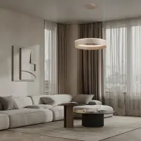 Lyora Moderne hanglamp Olivia zand bruin Ø 60cm