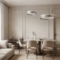 Lyora Moderne hanglamp Olivia dubbel nikkel