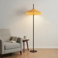 Lyora Tiffany vloerlamp Velvy geel