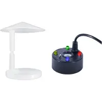 Jojomino Ultrasone mistmaker USB 4 LED ultrasone mistmaker met spatbescherming, binnenfontein, waterornament, draagbare reptielenvernevelaar, luchtbevochtiger