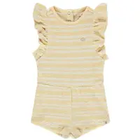 A Tiny Story playsuit geel Meisjes Badstof Ronde hals Streep - maat 56