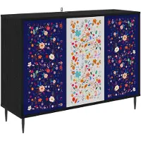 vidaXL Dressoir MAINZ Zwart eiken 102 x 33 x 76 cm Bewerkt hout
