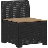 vidaXL Eén-zits Tuin Sofa met Kussen Rieten Look PP Antraciet