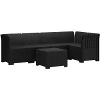 vidaXL 5-Zits Tuinbank Rattanlook PP Antraciet