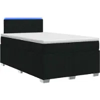 vidaXL Boxspringbed met matras, zwart, 120 x 190 cm, gestoffeerd