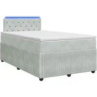 vidaXL Boxspringbed met matras, lichtgrijs, 120 x 190 cm, fluweel