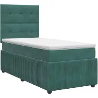 vidaXL Boxspringbed met matras Donkergroen 90 x 200 cm Fluweel
