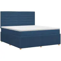 vidaXL Boxspringbed met matras met hoofdeinde Blauw 140 x 200 cm Stof