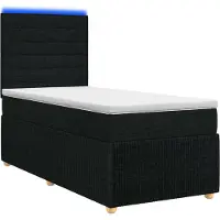 vidaXL LED boxspringbed met matras, zwart, 100 x 200 cm, gestoffeerd