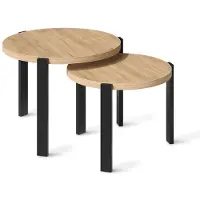 Vicco Salontafel set Norin Goudkleurig Eiken/Zwart 60 x 60 cm, Model 61834