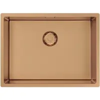 Pure.Sink Keukenwastafel 55x40 cm, PVD rosé koper, onderbouwmodel, vlakke constructie,