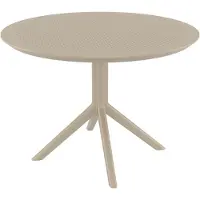 CLP Sky Tuintafel - Rond - Ø 105 cm - Polypropyleen - Weerbestendig & UV-bestendig - Bistrotafel Buiten - taupe