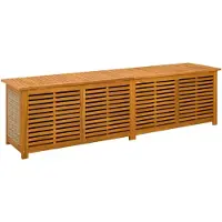 vidaXL Tuinopslagdoos 185 L Massief Acacia Hout 200 x 50 x 56 cm Beige