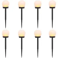 vidaXL Buitenverlichting met zonnepaneel en grondpen, 8 stuks, warm wit licht, 38,5 cm, ABS