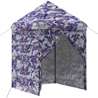 vidaXL Opklapbare paviljoen met 4 zijwanden, 2,9 x 2,9 m, blauw camouflage