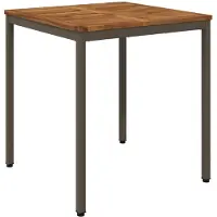 vidaXL Tuin Eettafel Natuurlijk en Koffie 70 x 68,5 x 75 cm
