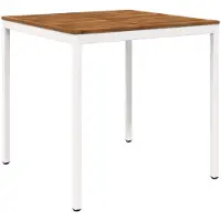 vidaXL Tuin Bar Tafel Natuurlijk en Wit 110 x 108,5 x 105 cm