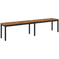 vidaXL Tuinbank 201 x 35 x 45 cm Massief Acacia Hout Naturel en Zwart