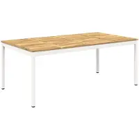 vidaXL Tuintafel, wit, 196 x 100,5 x 75 cm, massief acaciahout