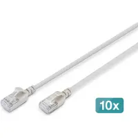 Digitus DK-1632-A-030S-10, 3 meter, Cat6a, F/FTP (FFTP), RJ-45, RJ-45, grijs