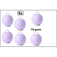 Wefiesta 6 stuks Ballon gewicht Kettlebell lila - 75 gram - Tafeldecoratie thema feest ballon party festival