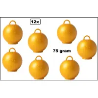 Wefiesta 12 stuks Ballon gewicht Kettlebell goud - 75 gram - Tafeldecoratie thema feest ballon party festival