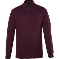 JP 1880 Regular Fit Half-Zip Sweater pruim, Effen