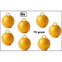 Wefiesta 6 stuks Ballon gewicht Kettlebell goud - 75 gram - Tafeldecoratie thema feest ballon party festival
